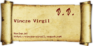 Vincze Virgil névjegykártya